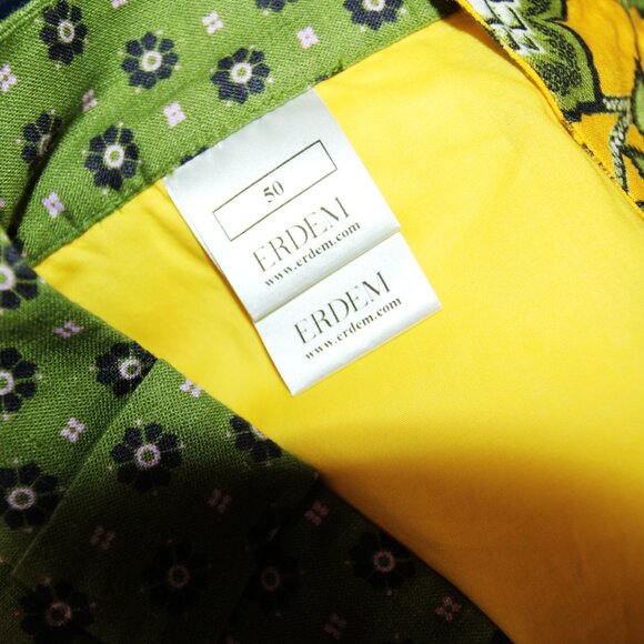 BNWT SS23 ERDEM LUCAS PATCHWORK PAISLEY LINEN SHORTS 50 - Picture 11 of 14